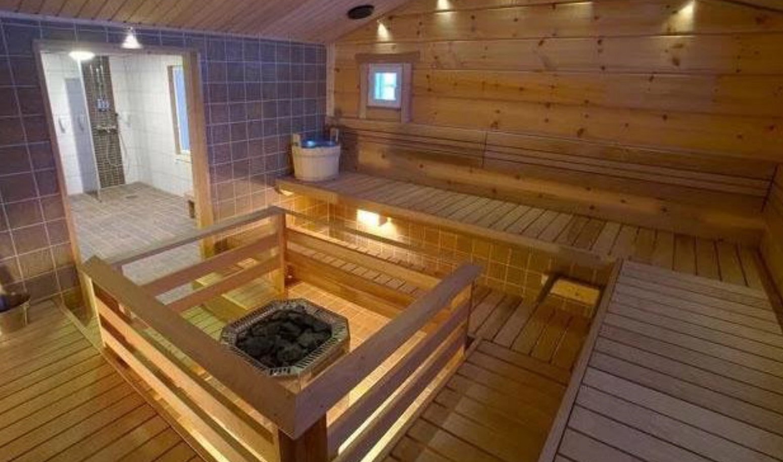sauna de la cabaña de laponia exclusiva vcth